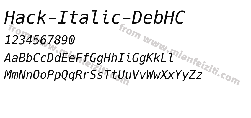 Hack-Italic-DebHC字体预览