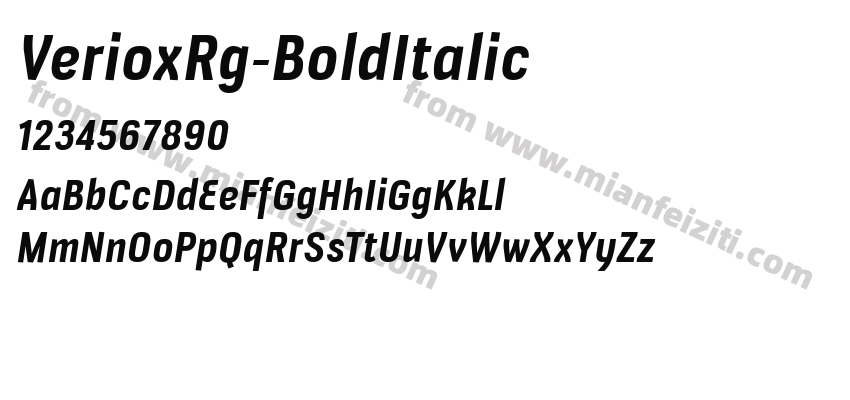 Veriox Rg Bold Italic预览图2