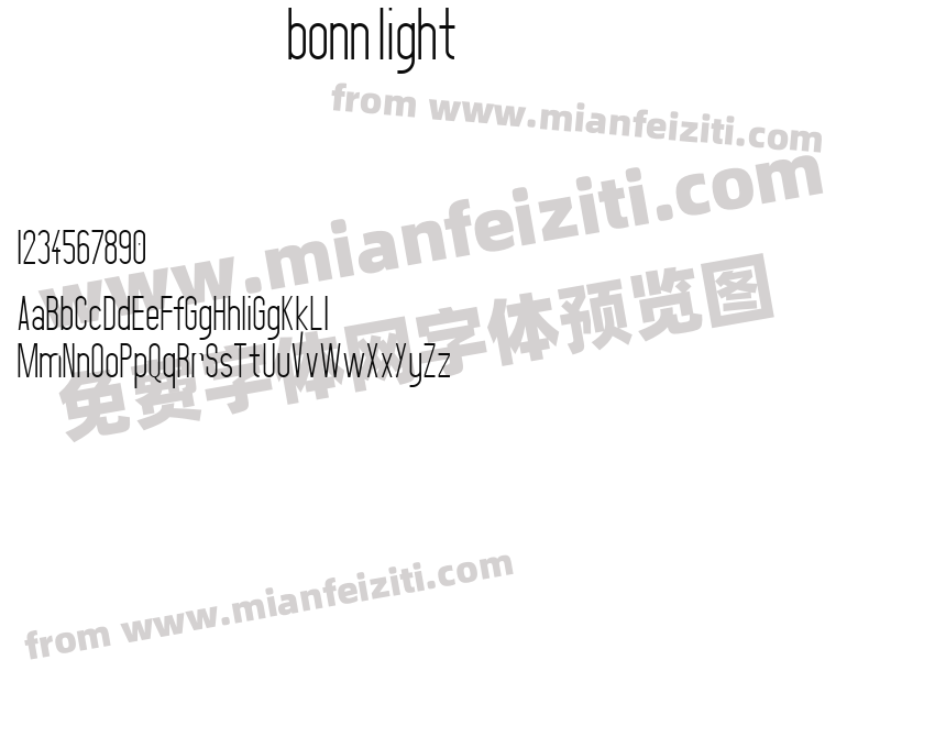 bonn_light字体预览