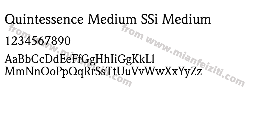 Quintessence Medium SSi Medium字体预览
