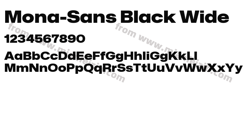 Mona Sans Black Wide字体预览