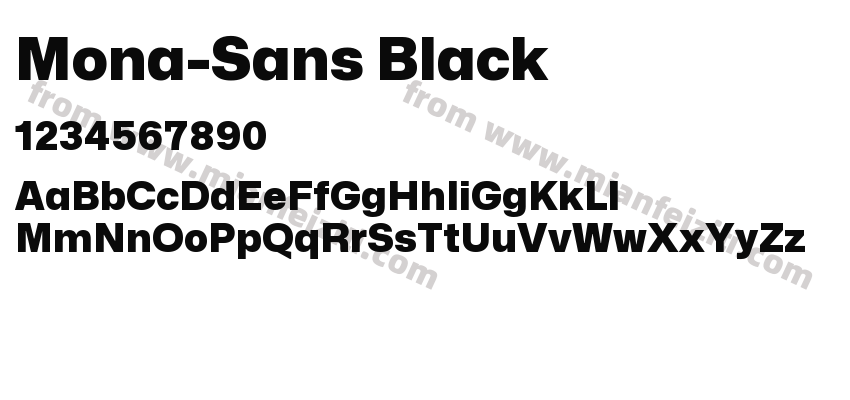 Mona Sans Black字体预览