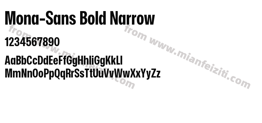 Mona-Sans Bold Narrow字体预览