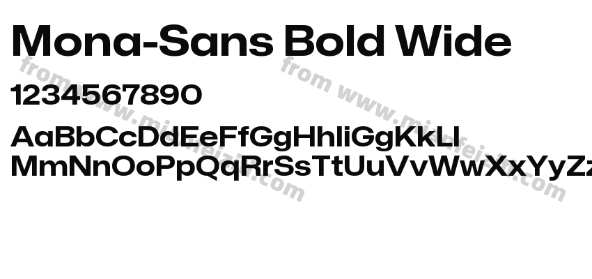 Mona-Sans Bold Wide字体预览