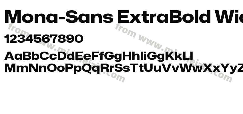 Mona Sans Extra Bold Wide字体预览