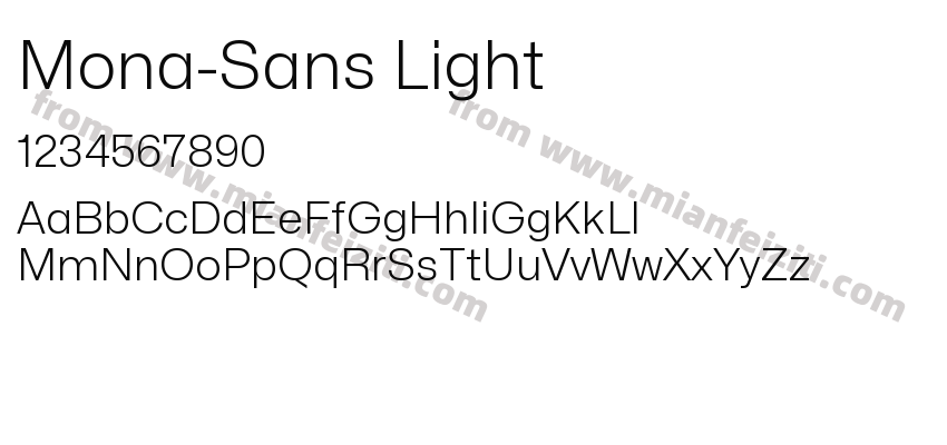 Mona Sans Light字体预览