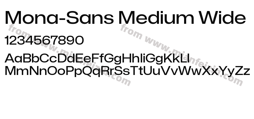 Mona Sans Medium Wide字体预览