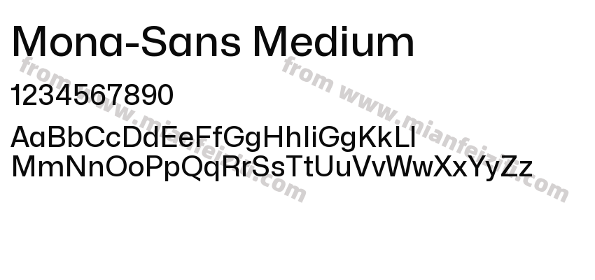 Mona Sans Medium字体预览