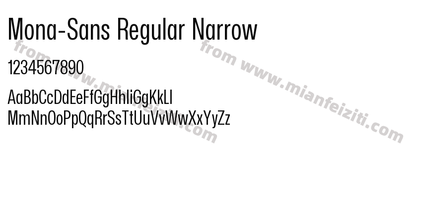 Mona Sans Regular Narrow字体预览