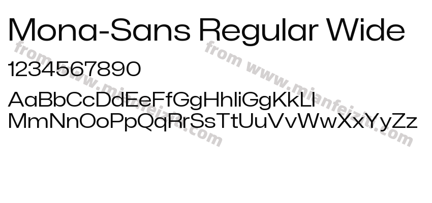 Mona Sans Regular Wide字体预览