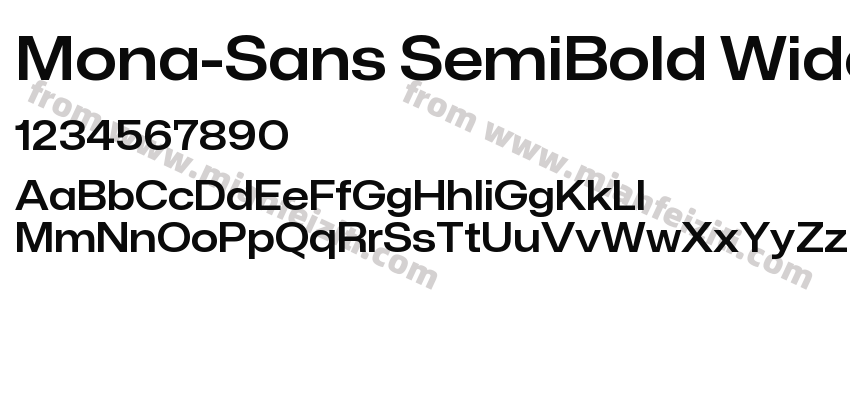 Mona-Sans SemiBold Wide字体预览