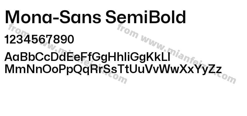 Mona-Sans SemiBold字体预览