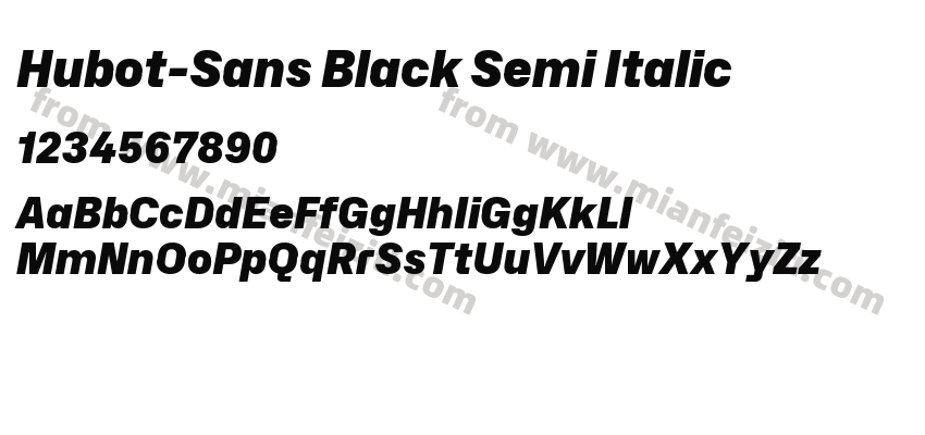 Hubot-Sans Black Semi Italic字体预览