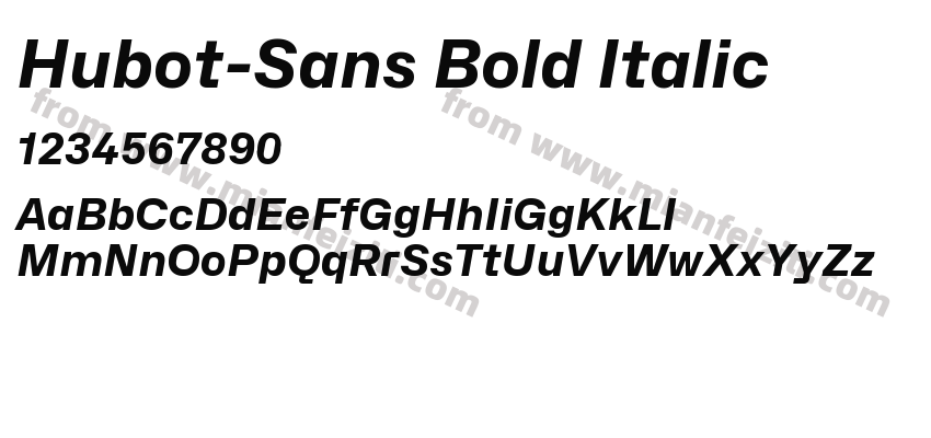 Hubot-Sans Bold Italic字体预览