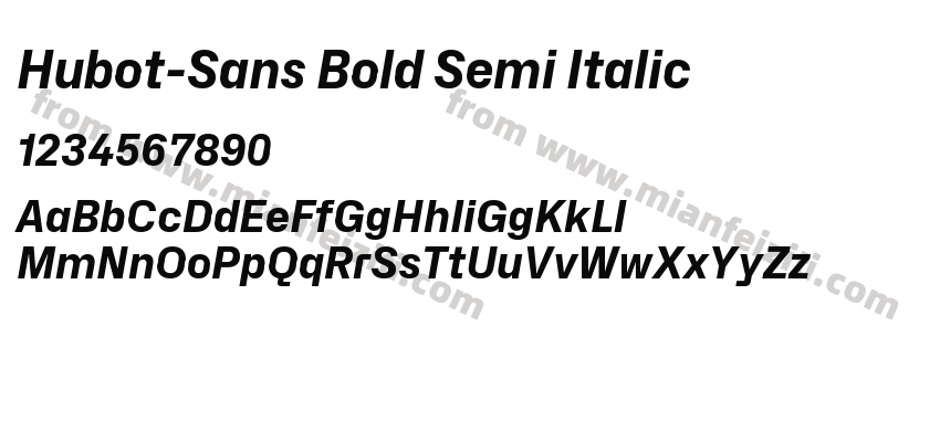 Hubot-Sans Bold Semi Italic字体预览
