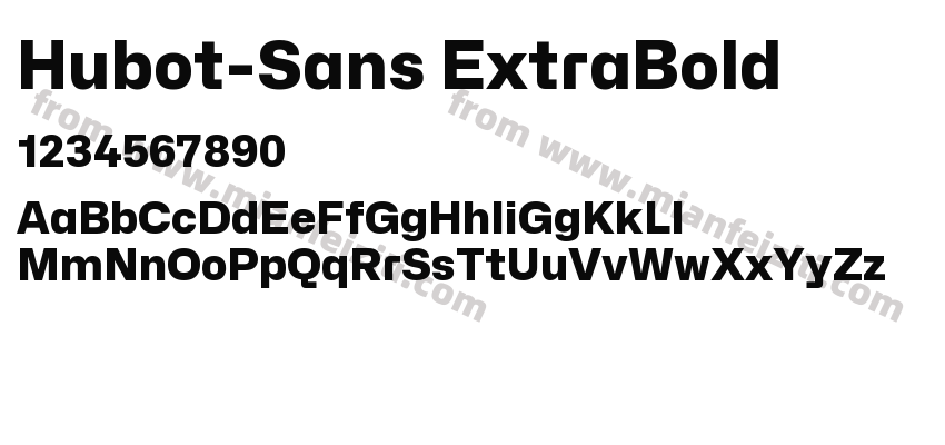 Hubot-Sans ExtraBold字体预览