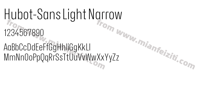 Hubot-Sans Light Narrow字体预览