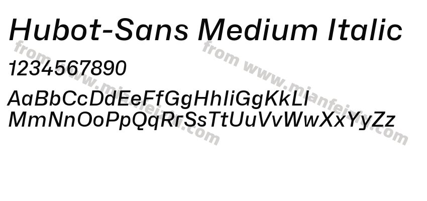 Hubot-Sans Medium Italic字体预览