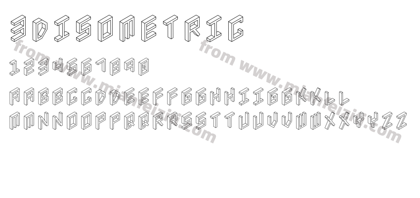 3DIsometric字体预览