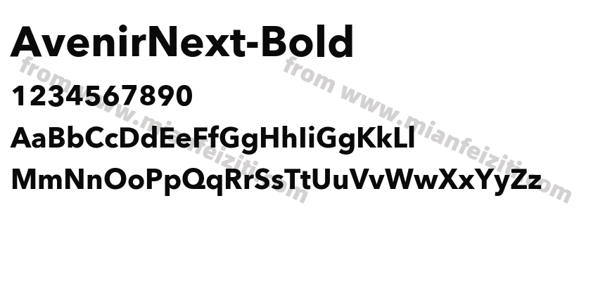 AvenirNext-Bold字体预览