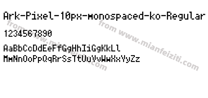 Ark-Pixel-10px-monospaced-ko-Regular字体预览