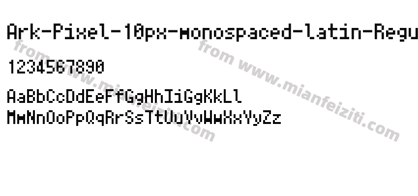 Ark-Pixel-10px-monospaced-latin-Regular字体预览