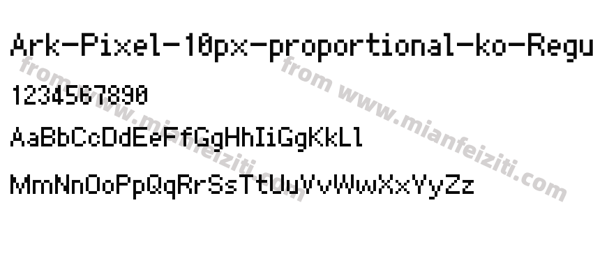 Ark-Pixel-10px-proportional-ko-Regular字体预览