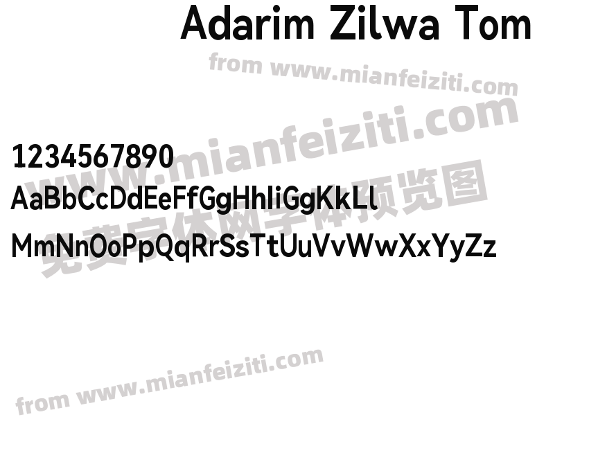 Adarim Zilwa Tom 1.7字体预览