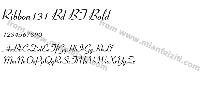 Ribbon131 Bd BT Bold字体预览