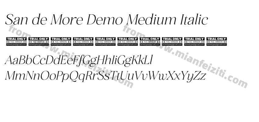 San de More Demo Medium Italic字体预览