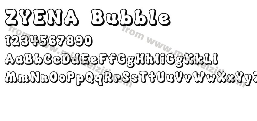 ZYENA Bubble字体预览