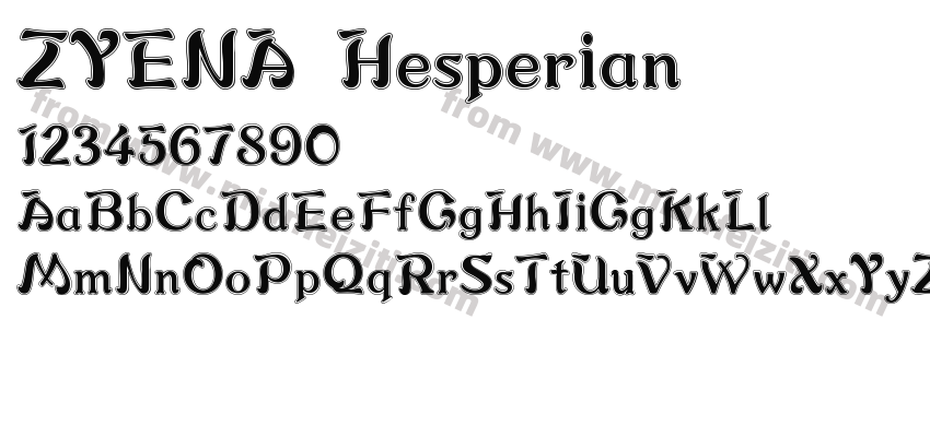 ZYENA Hesperian字体预览