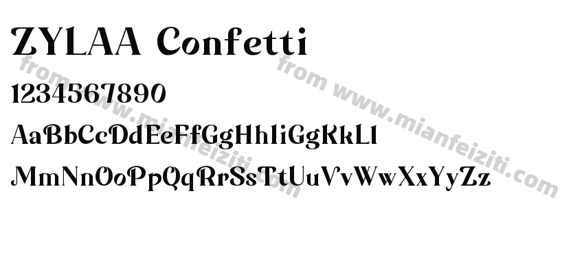 ZYLAA Confetti字体预览
