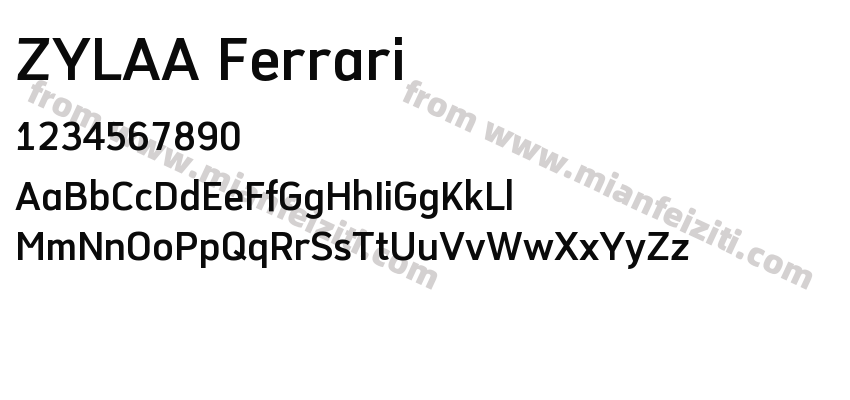 ZYLAA Ferrari字体预览