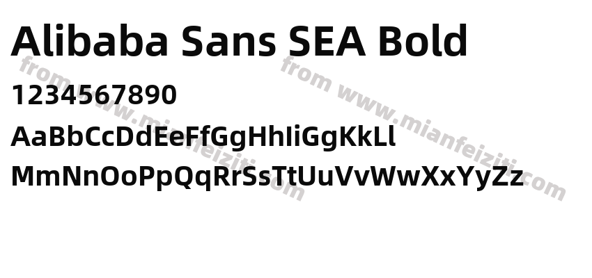 Alibaba Sans SEA Bold字体预览