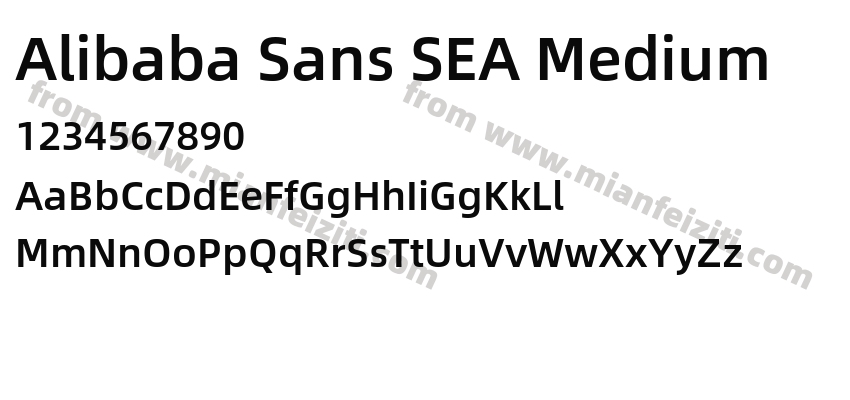 Alibaba Sans SEA Medium字体预览