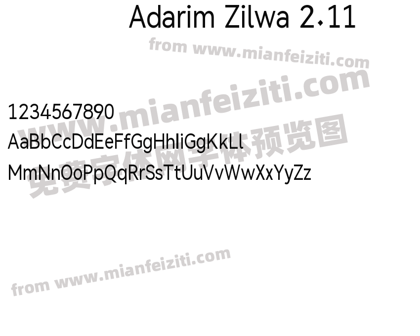 Adarim Zilwa 2.11字体预览