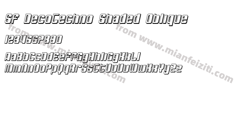 SF Deco Techno Shaded Oblique预览图2
