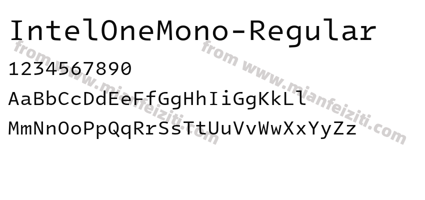 IntelOneMono-Regular字体预览