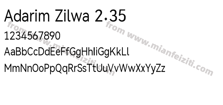 Adarim Zilwa 2.35字体预览