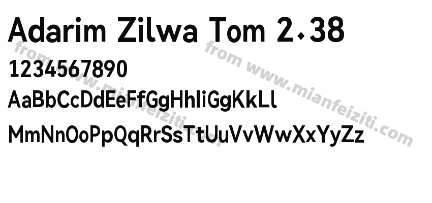 Adarim Zilwa Tom 2.38字体预览