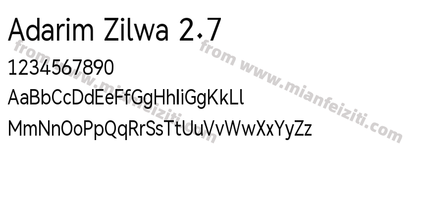 Adarim Zilwa 2.7字体预览