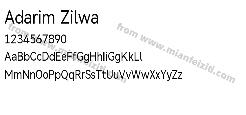 Adarim Zilwa字体预览