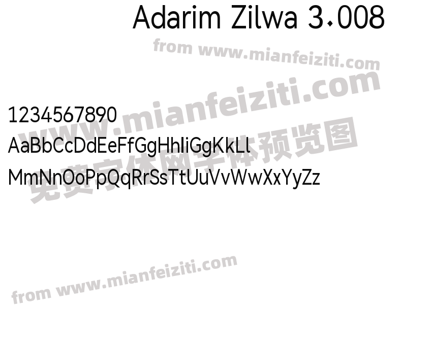Adarim Zilwa 3.008字体预览