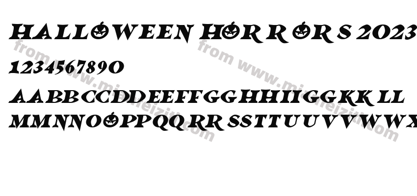 Halloween Horrors 2023 Italic字体预览