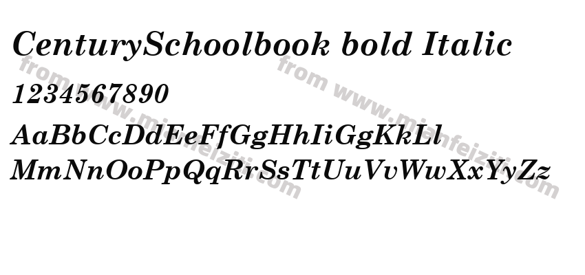 CenturySchoolbook bold Italic字体预览