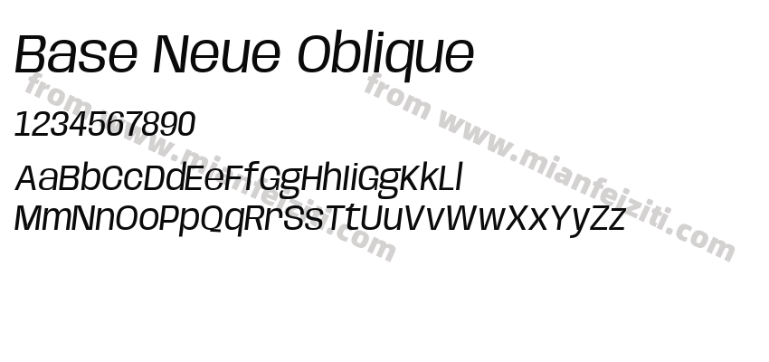 Base Neue Oblique字体预览