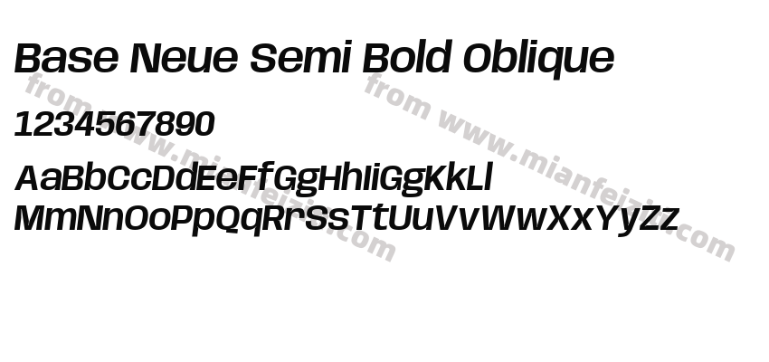 Base Neue Semi Bold Oblique字体预览