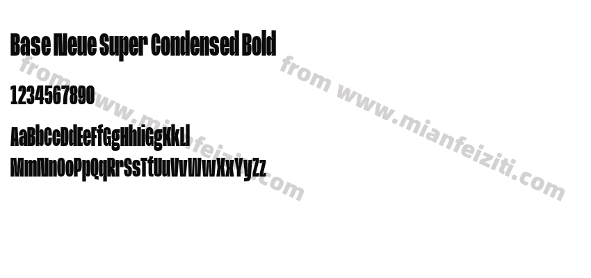 Base Neue Super Condensed Bold字体预览