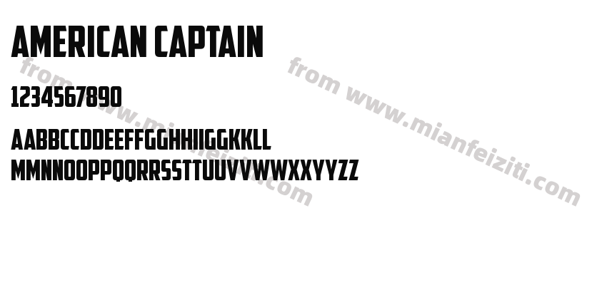 American Captain字体预览